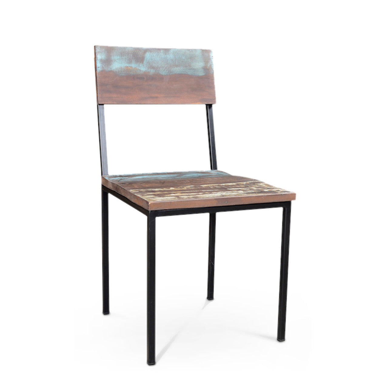 Timbergirl Old Reclaimed Wood and Metal Chair - Set of 2