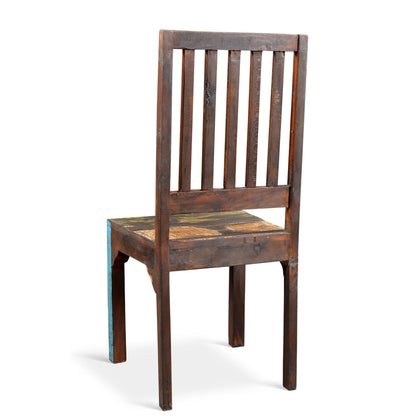 Reclaimed Wood Rustic Multicolor Chair - Set of 2
