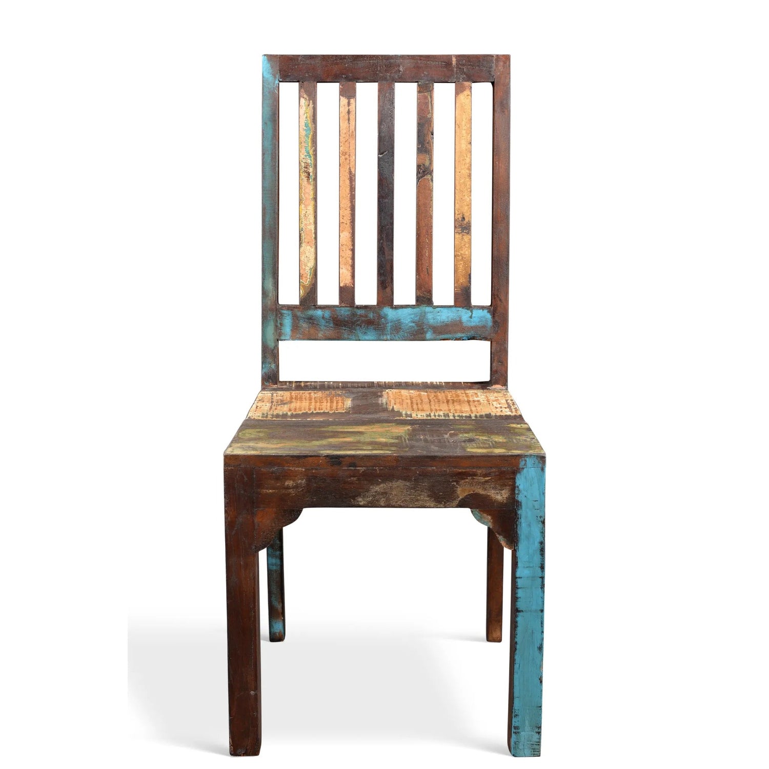 Reclaimed Wood Rustic Multicolor Chair - Set of 2