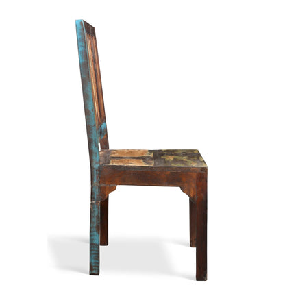 Reclaimed Wood Rustic Multicolor Chair - Set of 2