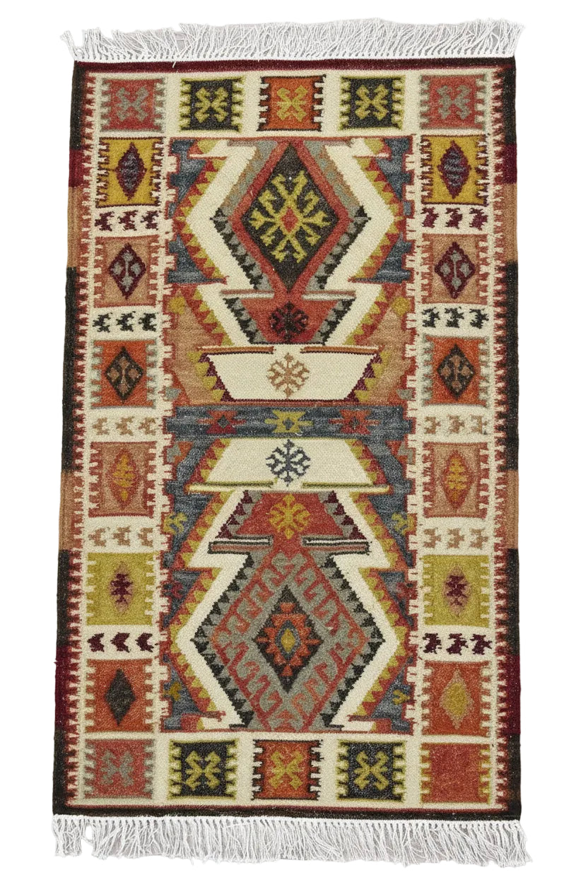 Timbergirl Kilim Rust Wool and Cotton Handmade Rug