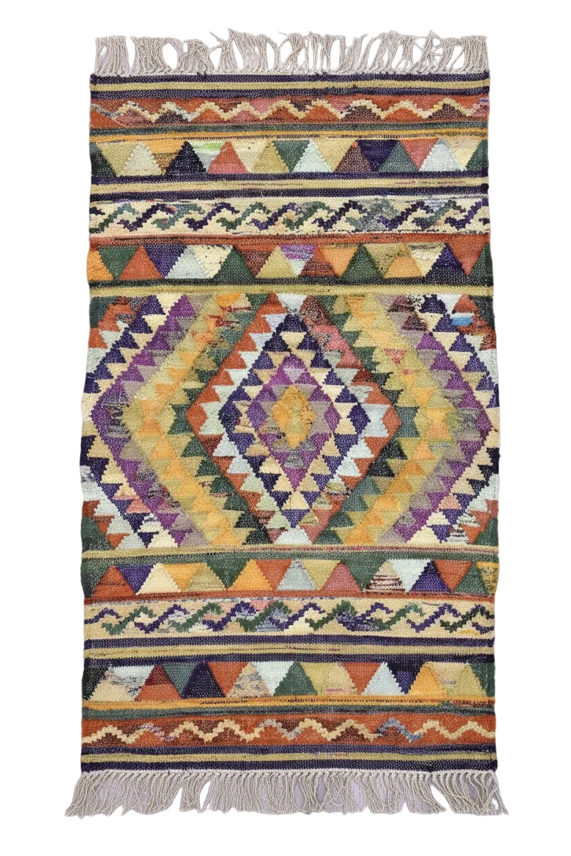 Timbergirl Southwestern Multi 100% Cotton Handmade Rug