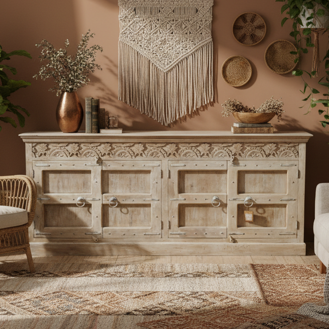 Reclaimed Wood Sideboard with 4 Doors