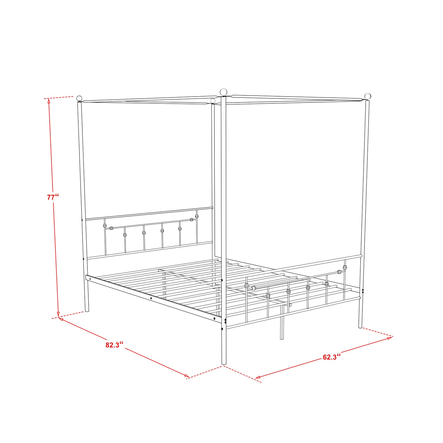 Anniston Queen Canopy Bed Frame - Black