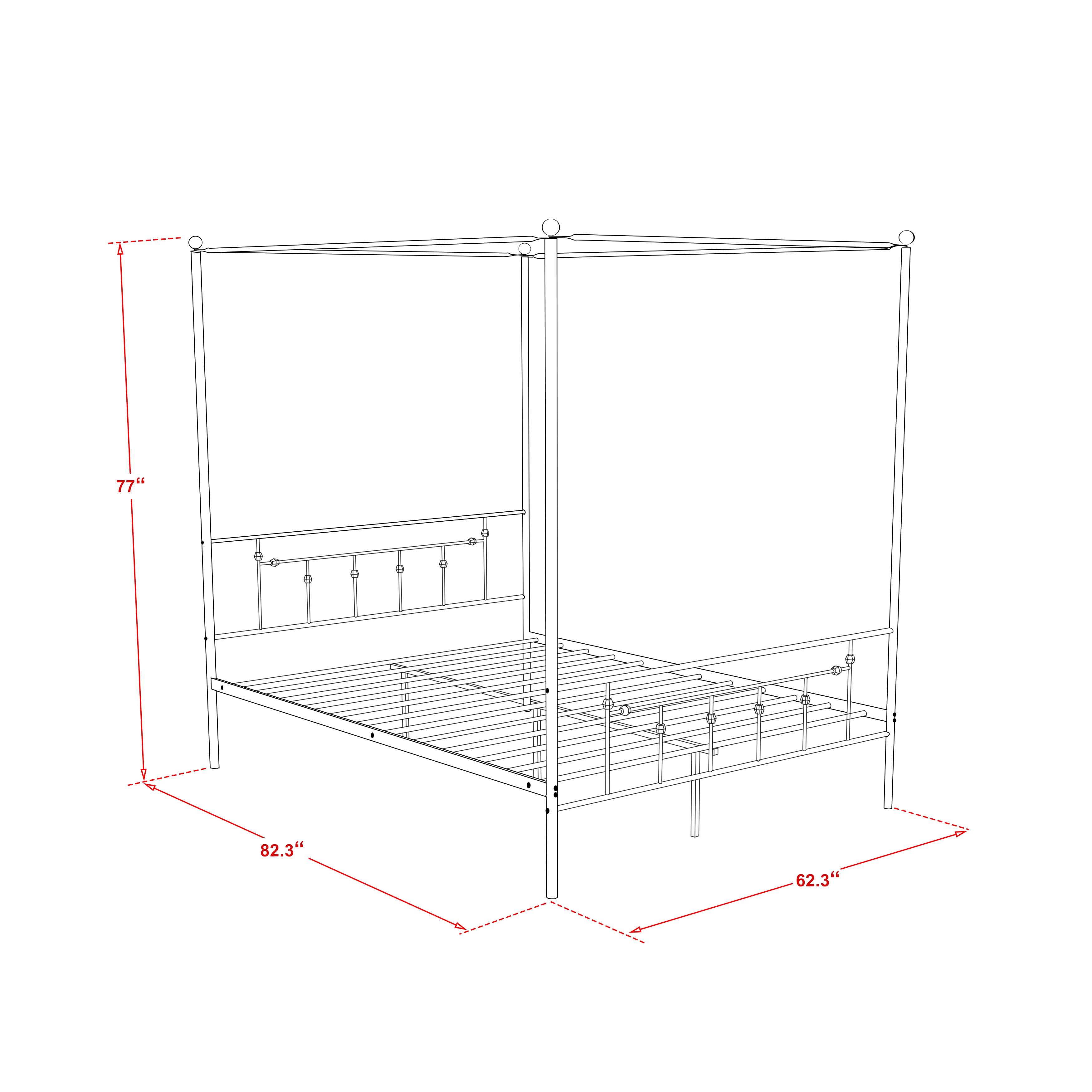 Anniston Queen Size Canopy Bed - White