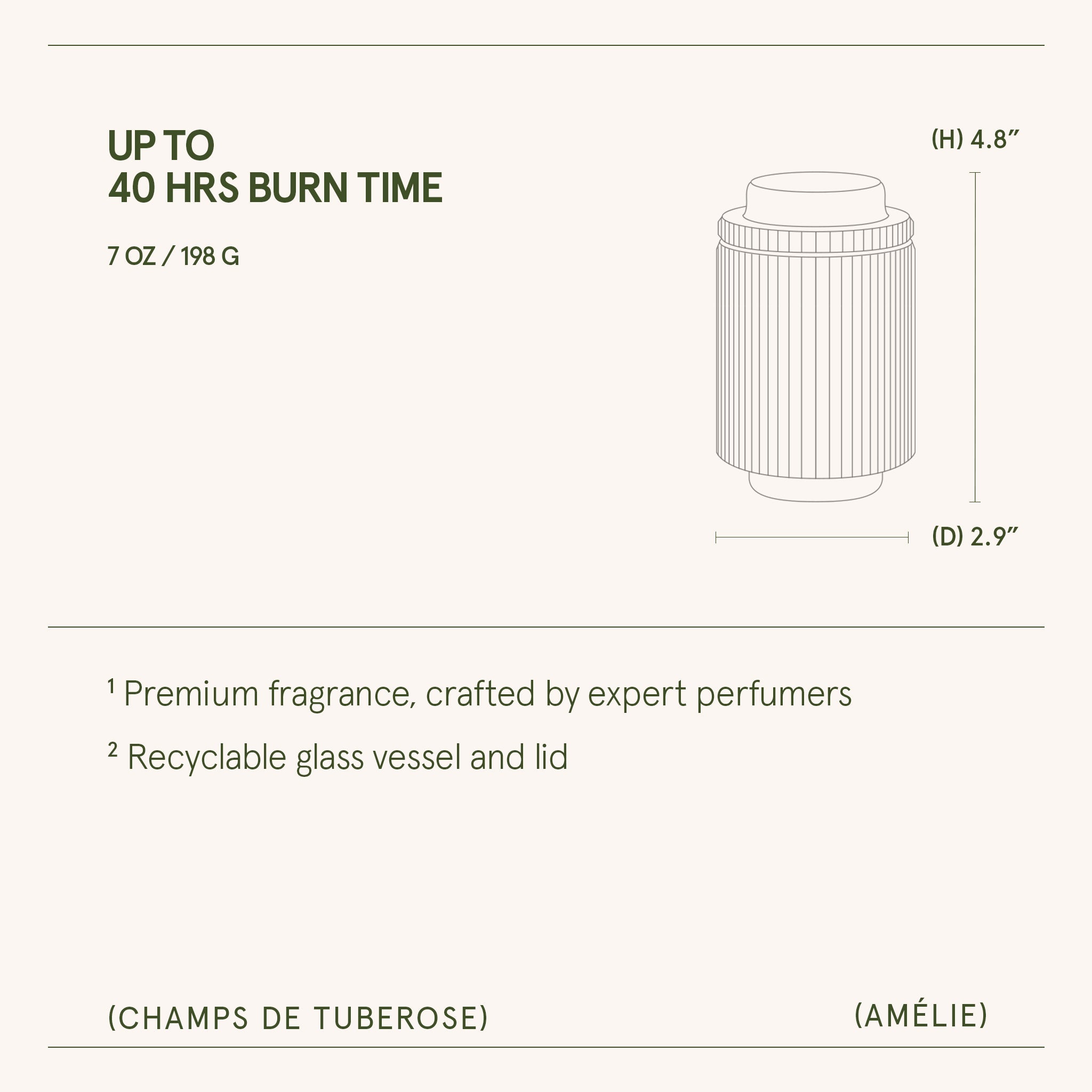 Amélie –  Champs de Tuberose Candle