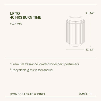 Amélie – Pomegranate &amp; Pine Candle