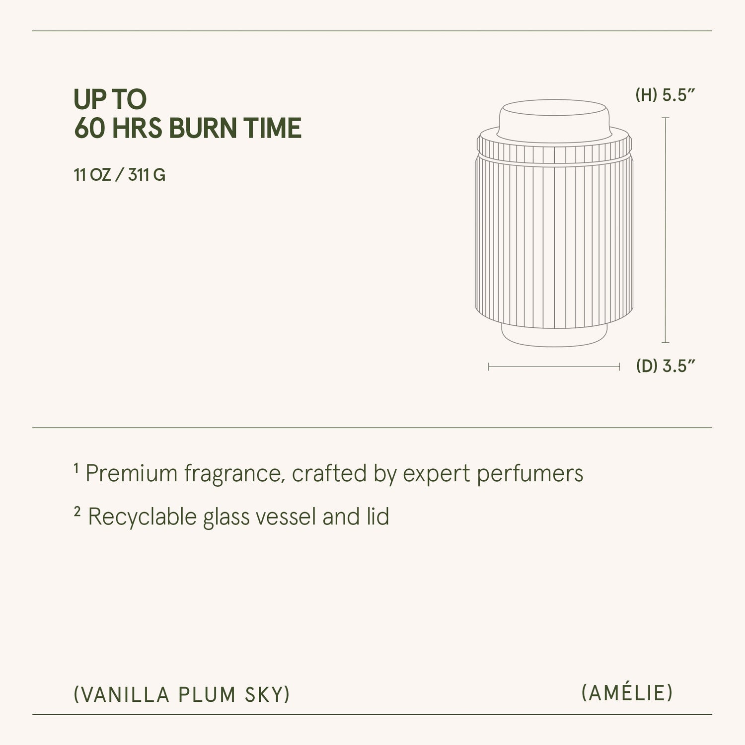 Amélie – Vanilla Plum Sky 11oz Candle