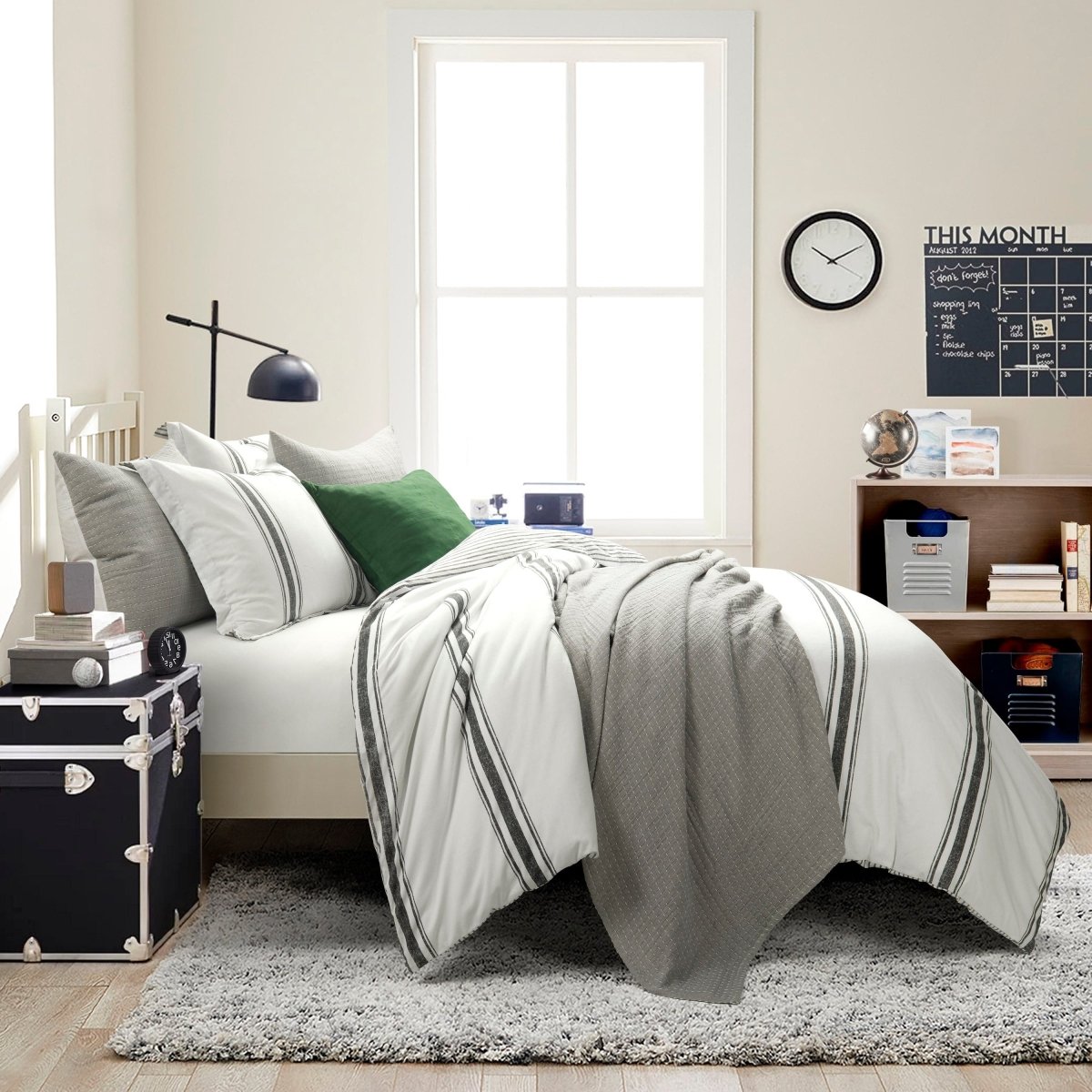 Solid Kantha Pick Stitch Yarn Dyed Cotton Woven Quilt Sets - 5 Colors