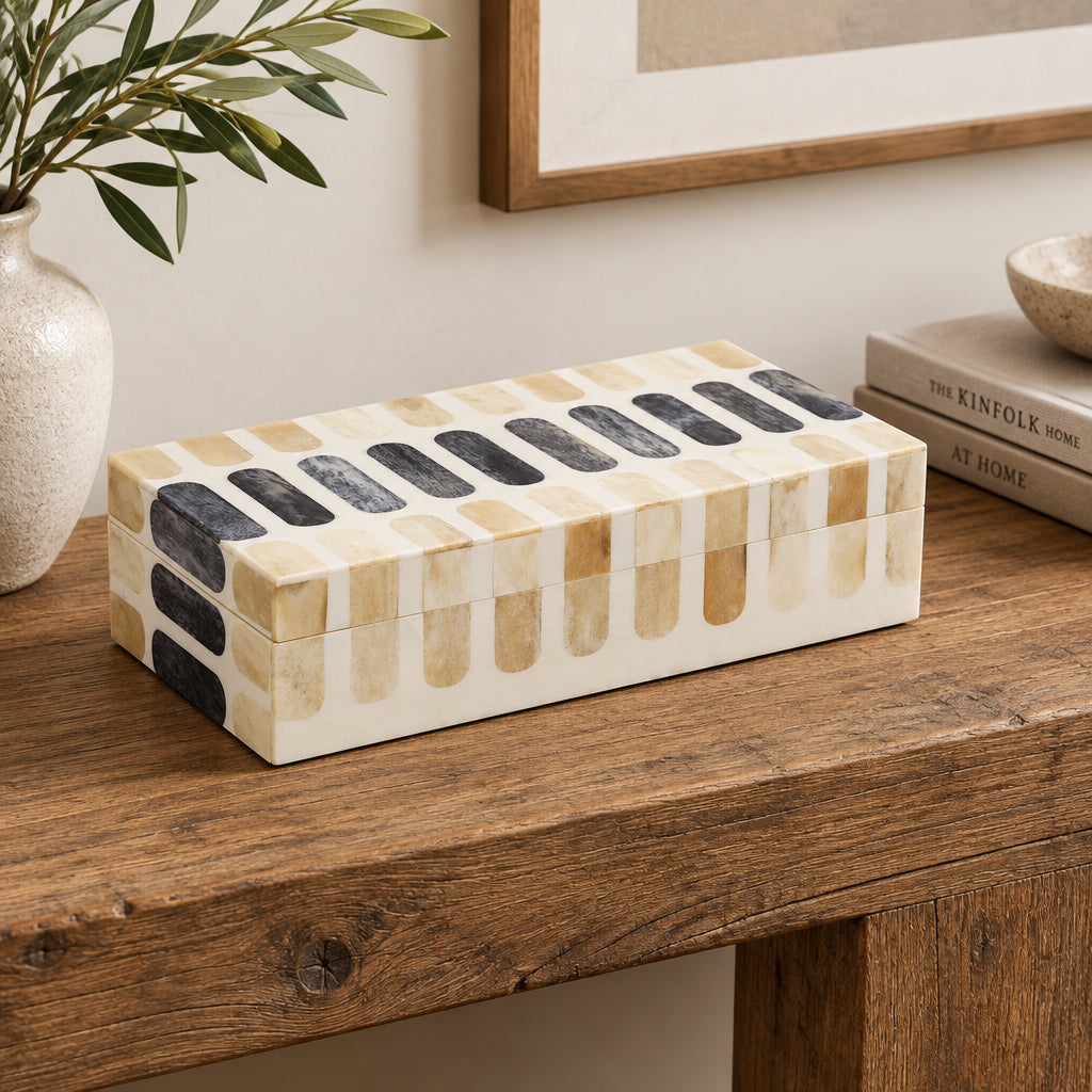 Patisserie Caramel Bone Resin Inlay Decorative Boxes