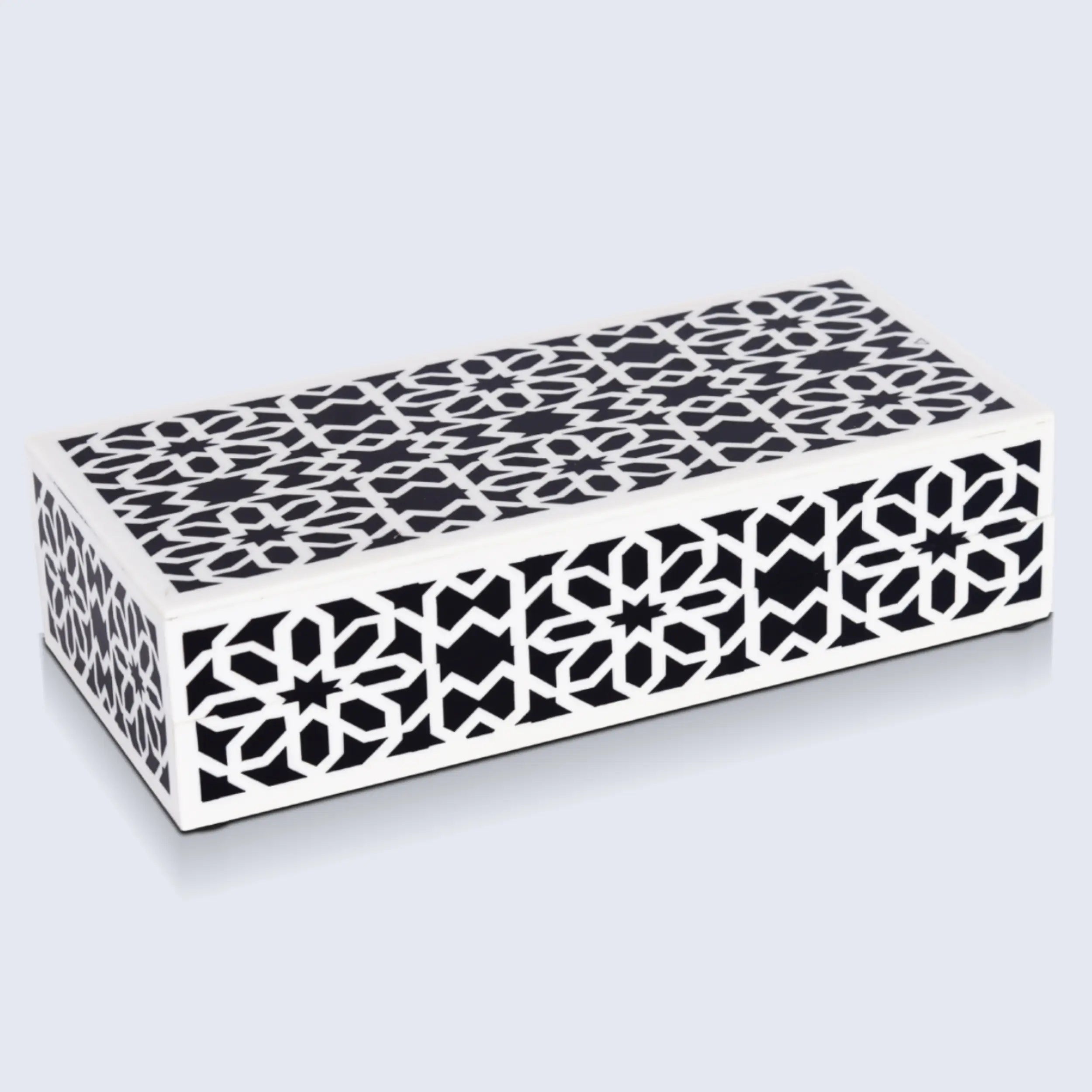 Shiraz Design Handcrafted Decorative Boxes in Black &amp; White