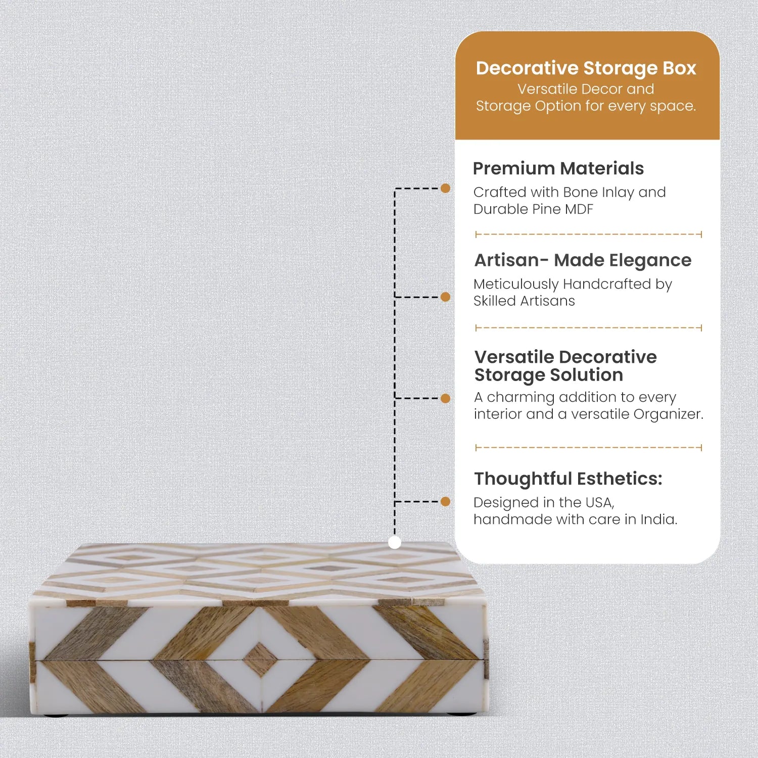Marquet Array Wood &amp; Resin Inlay Handcrafted Decorative Boxes