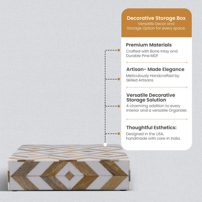 Marquet Array Wood &amp; Resin Inlay Handcrafted Decorative Boxes