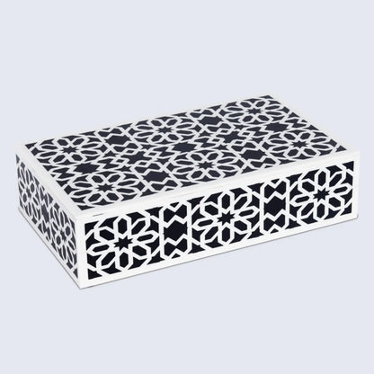 Shiraz Design Handcrafted Decorative Boxes in Black &amp; White