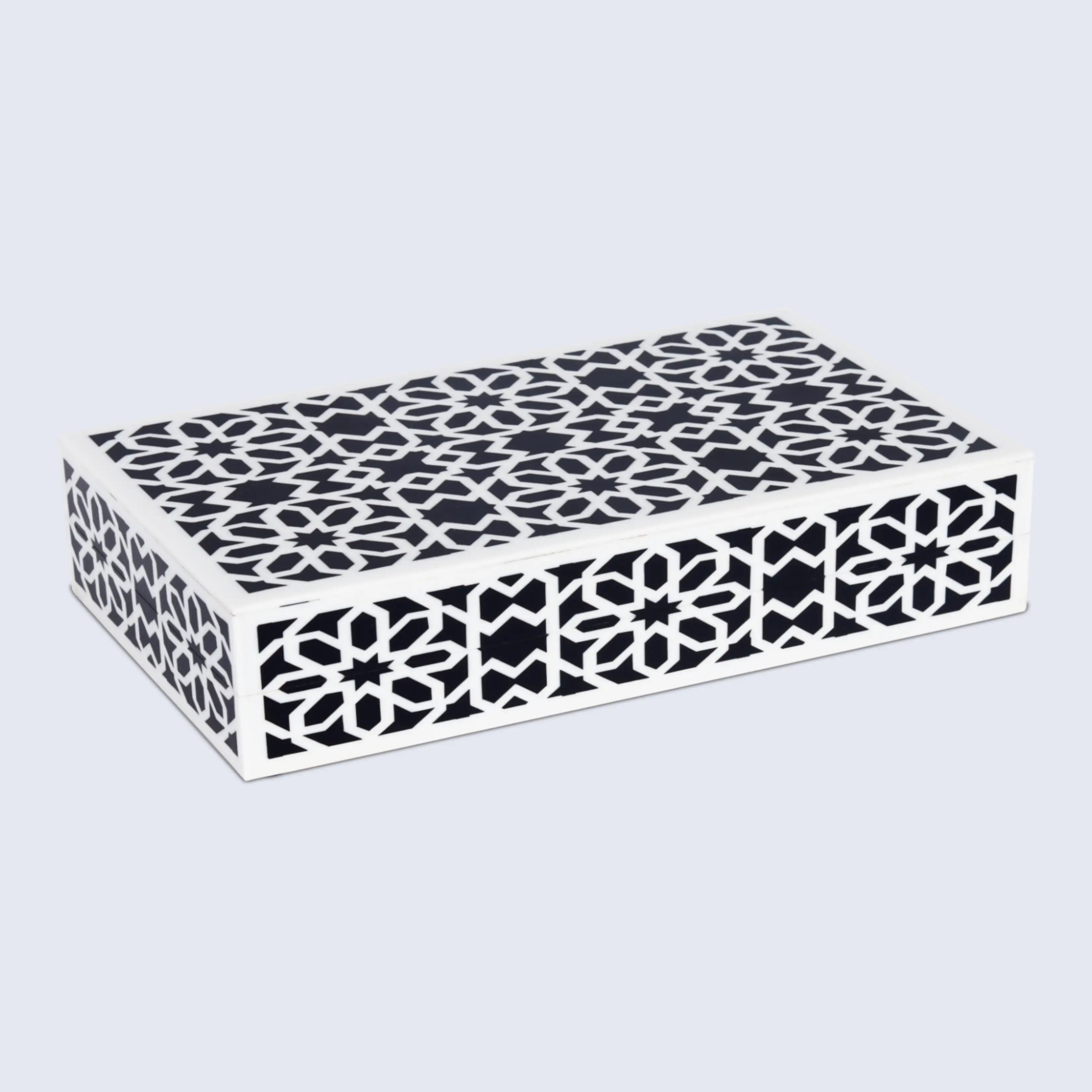 Shiraz Design Handcrafted Decorative Boxes in Black &amp; White