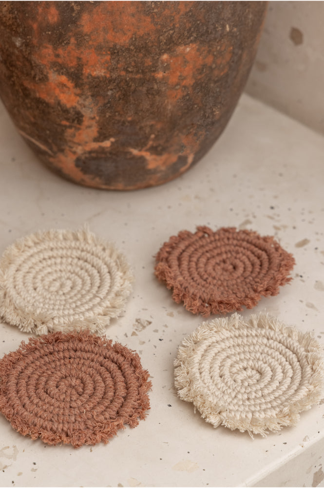 Natural Mixed Coaster Sets - 3 Colors
