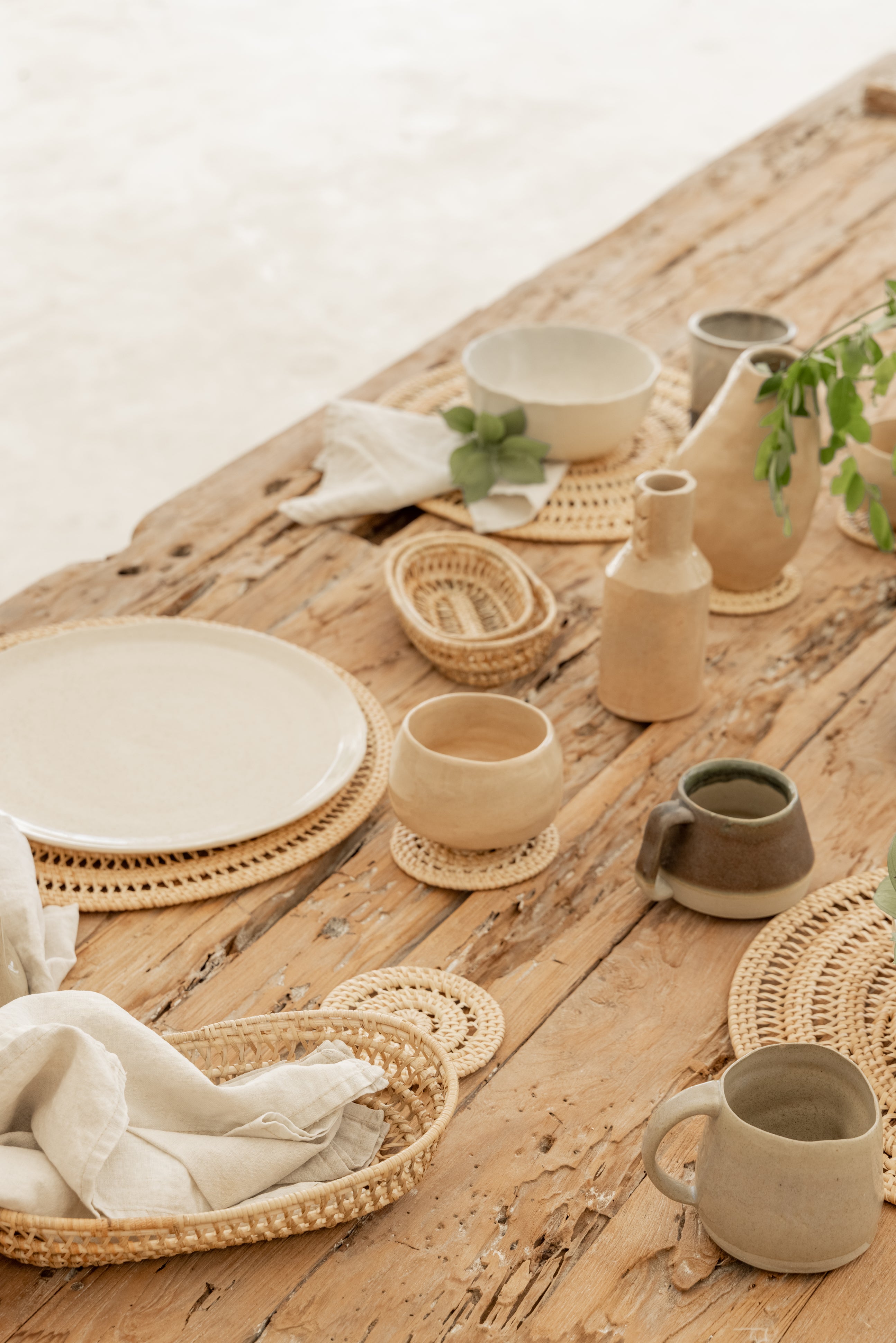 Oval Rattan Basket Set - 3 Piece