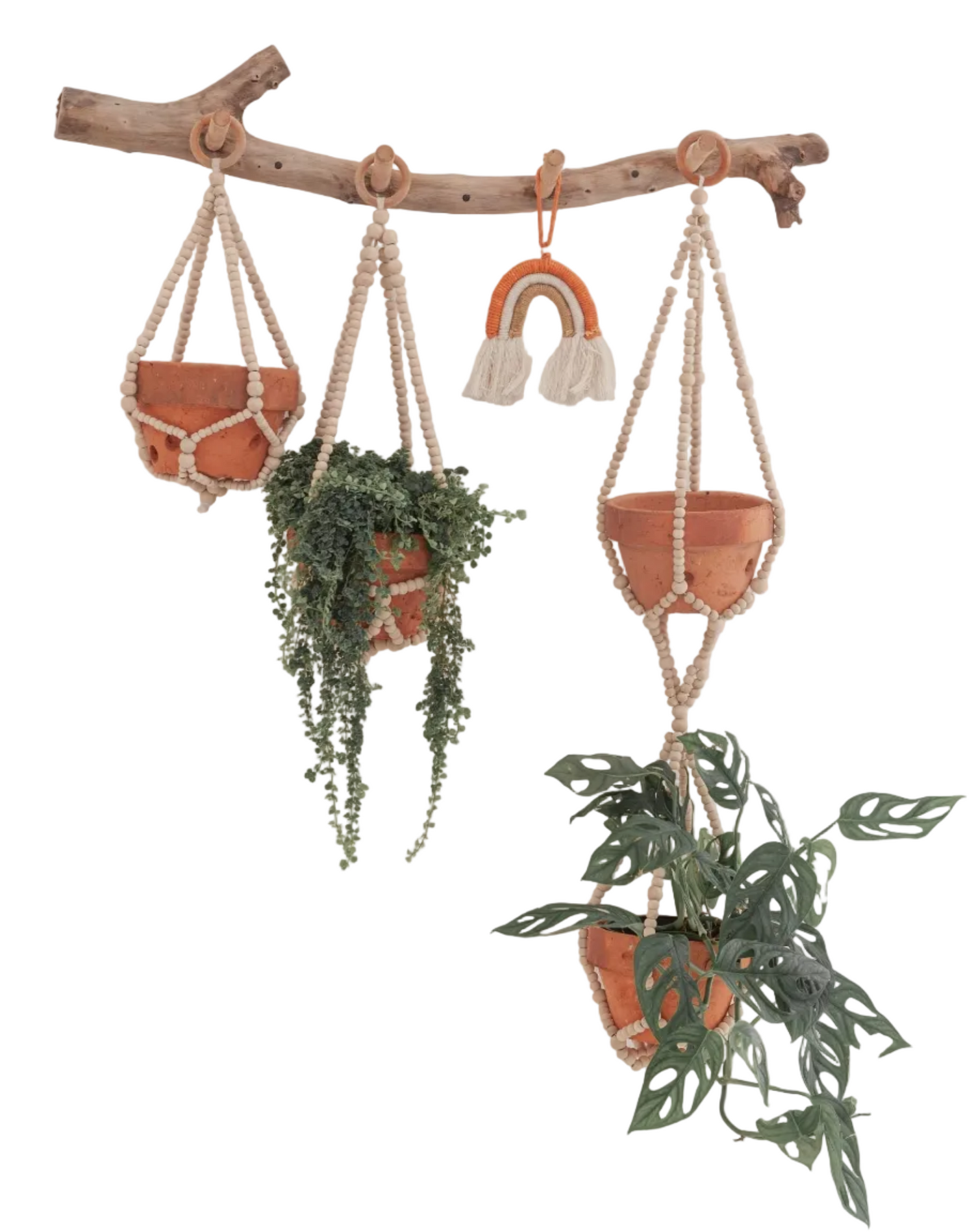 Wood Beaded Plant Hangers