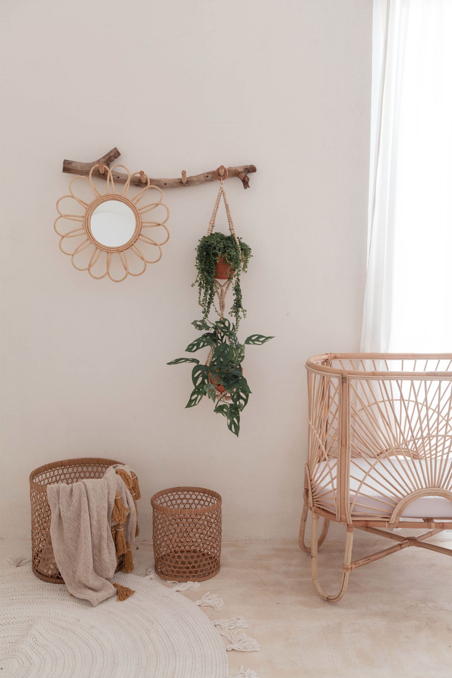 Wood Beaded Plant Hangers