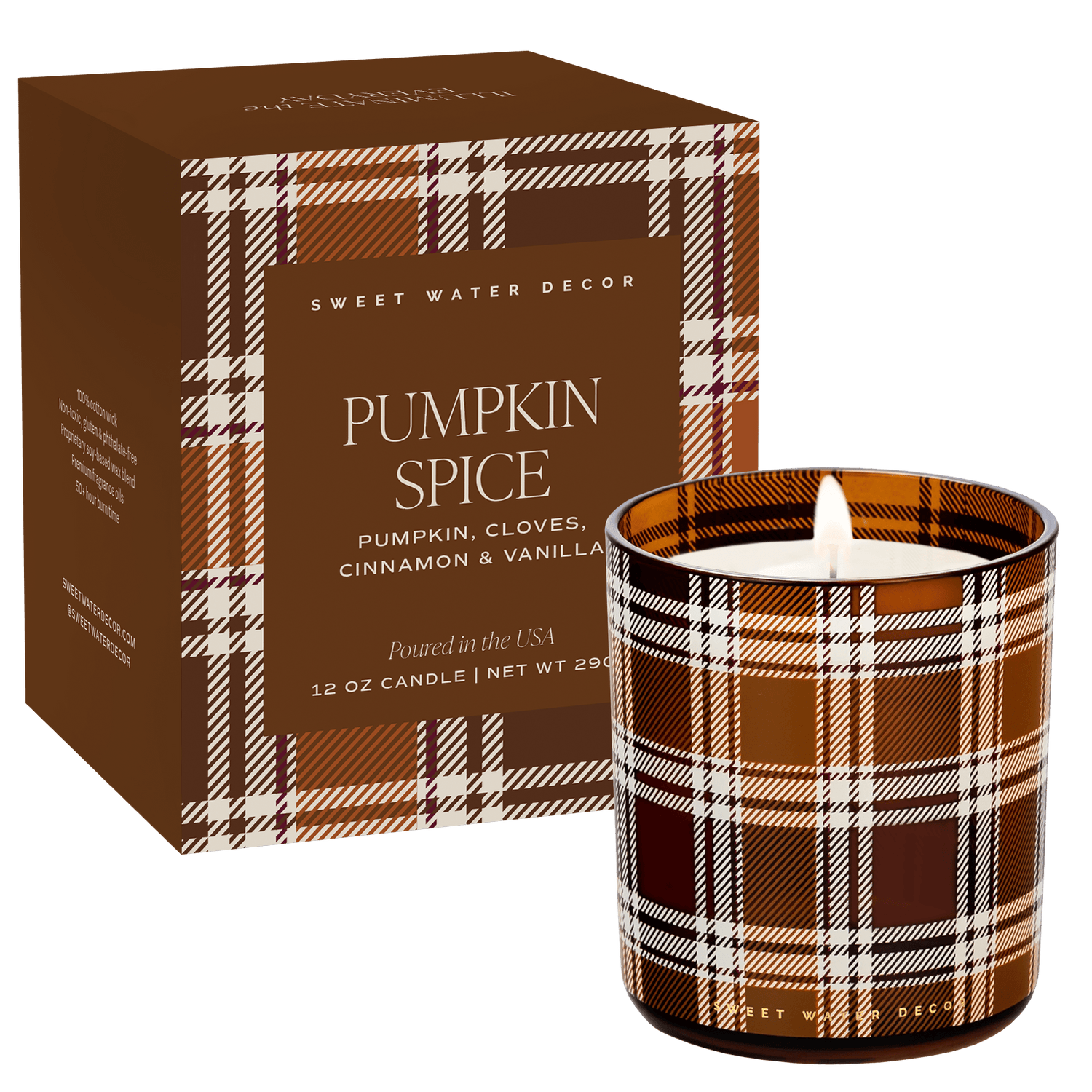 Pumpkin Spice Soy Candle - Boxed Tinted Glass Jar - 12 oz