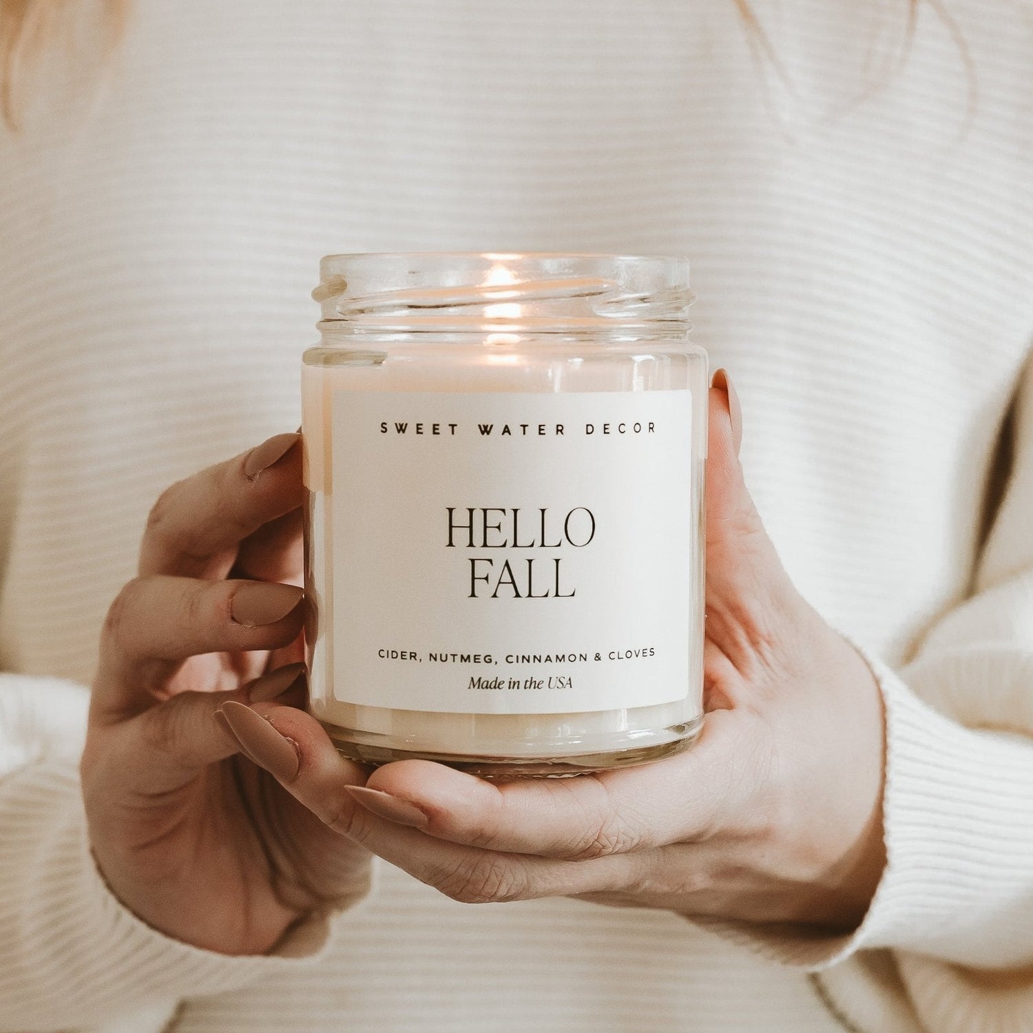 Hello Fall Soy Candle - Clear Jar - 9 oz