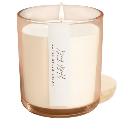 Hello Fall Soy Candle - Tinted Glass Jar - 12 oz