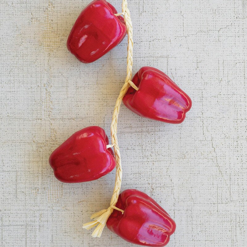 String of Artificial Red Bell Peppers