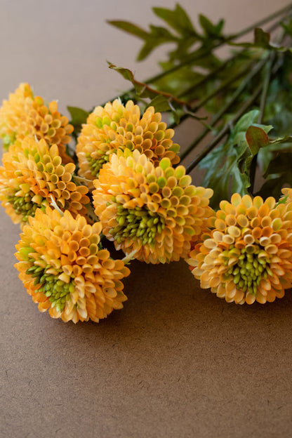 Artificial Yellow Ball Dahlia Bundle