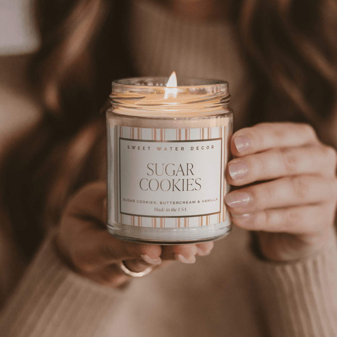Sugar Cookies Soy Candle - 9 oz Patterned Clear Jar