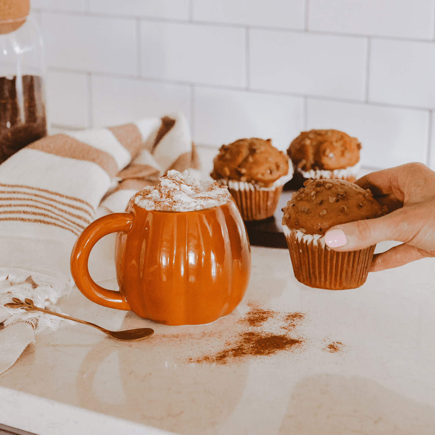 Orange Pumpkin 19 oz Figural Coffee Mug