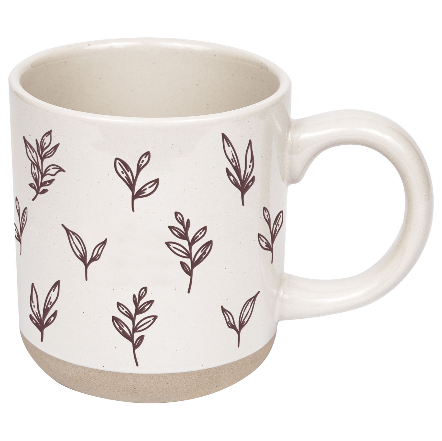 Brown Leaves 14 oz Stoneware Coffee Mug