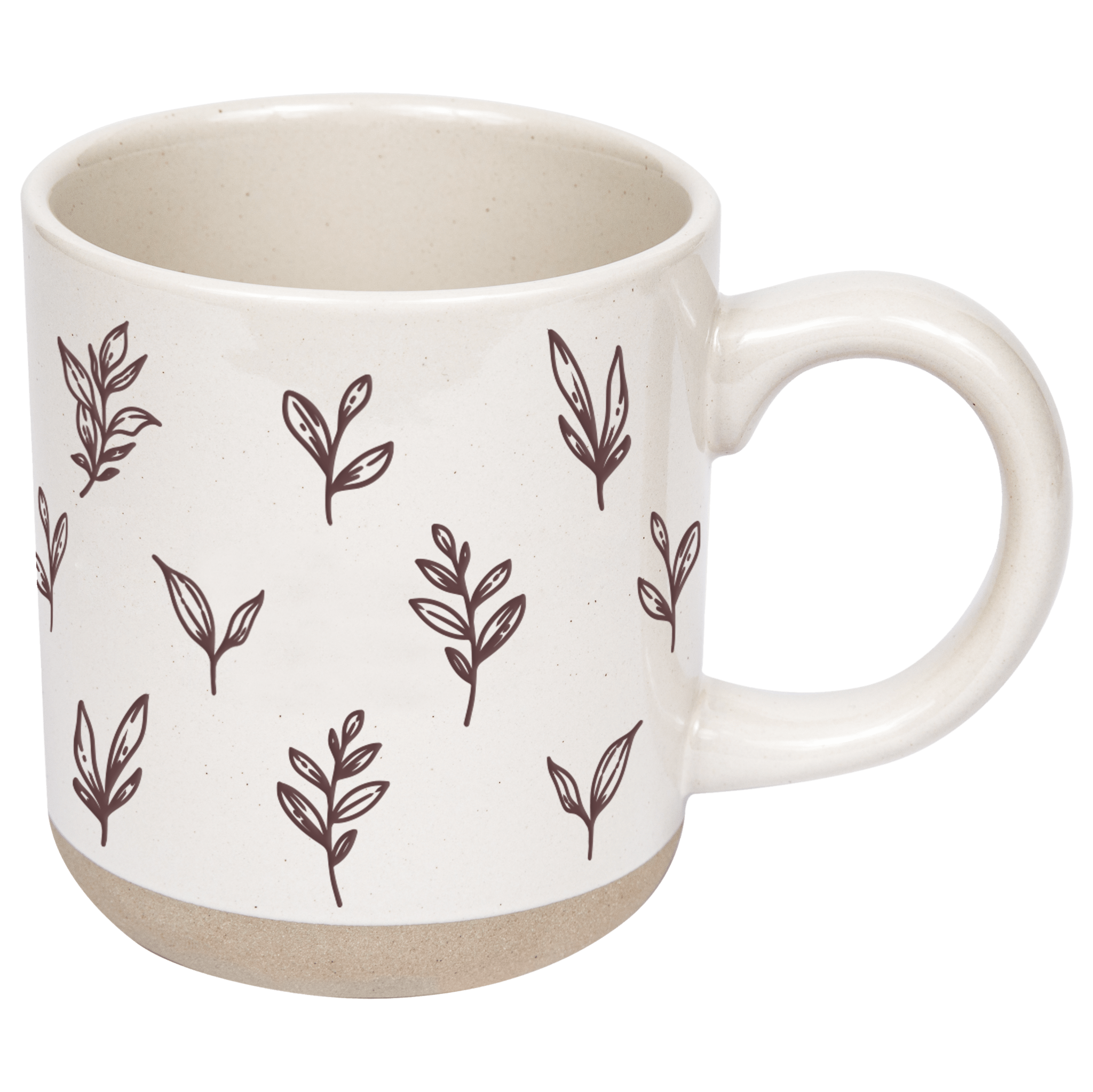 Brown Leaves 14 oz Stoneware Coffee Mug