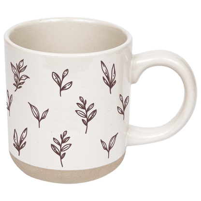 Brown Leaves 14 oz Stoneware Coffee Mug