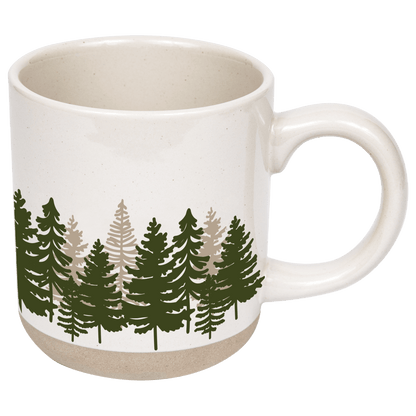 Forest 14 oz Cream Stoneware Coffee Mug