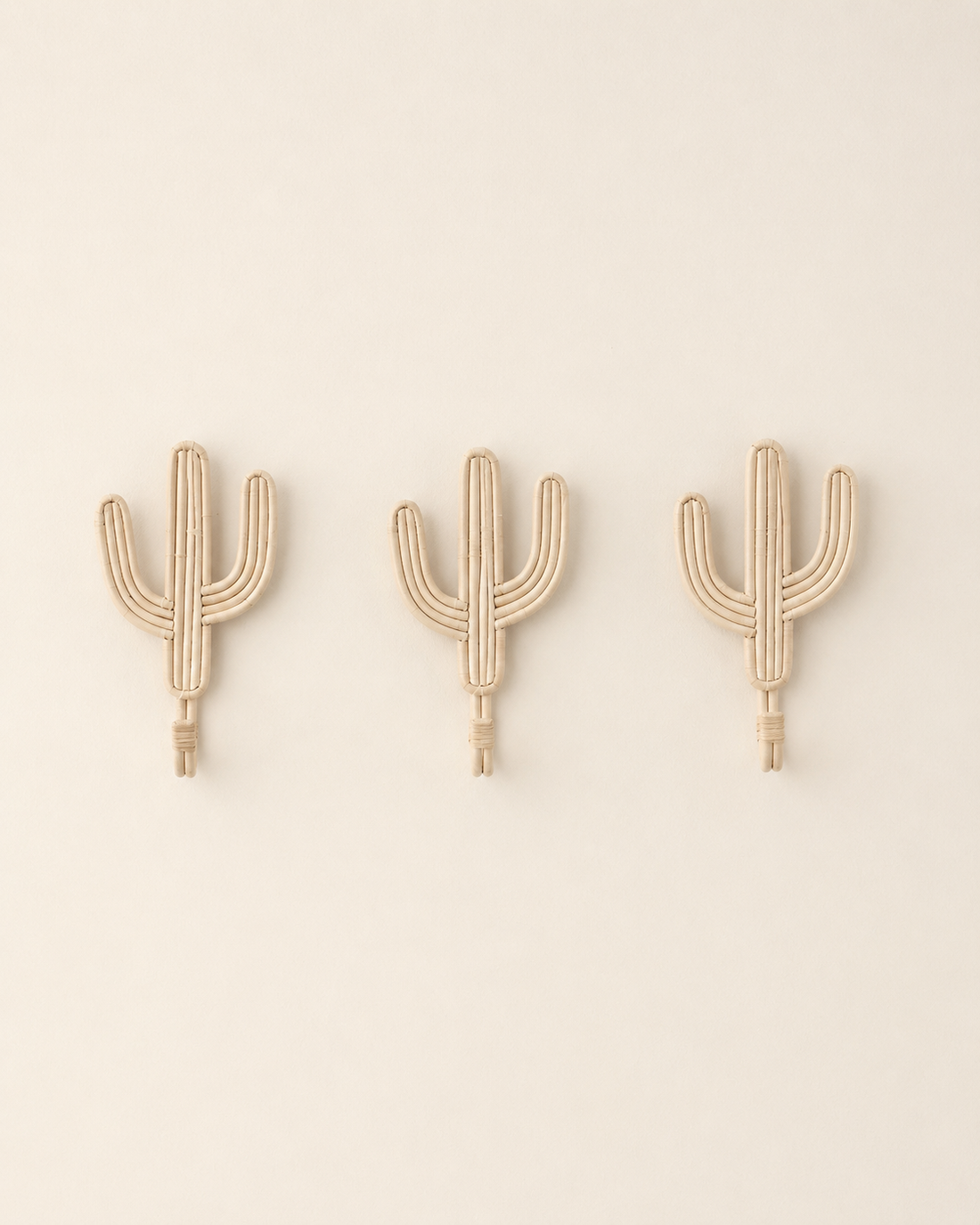 Rattan Cactus Wall Hooks