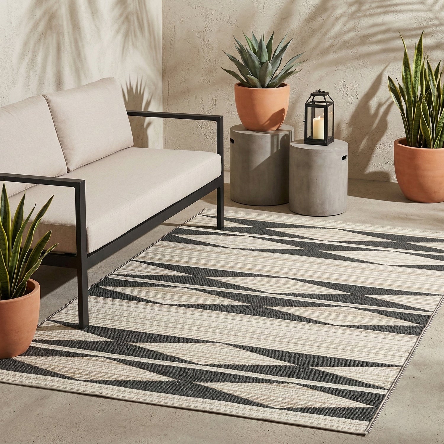 Cairo - Natural/Black Reversible Outdoor Rug