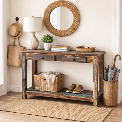 Timbergirl Old Reclaimed Wood Console Table