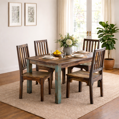 Reclaimed Wood Rustic Multicolor Chair - Set of 2