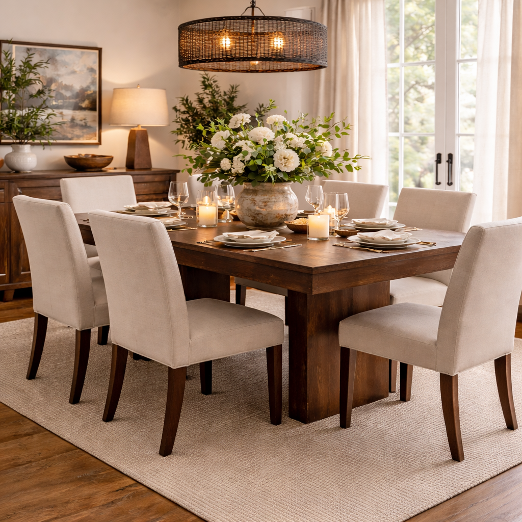 Timbergirl Dark Mango Wood Dining Table - 80"