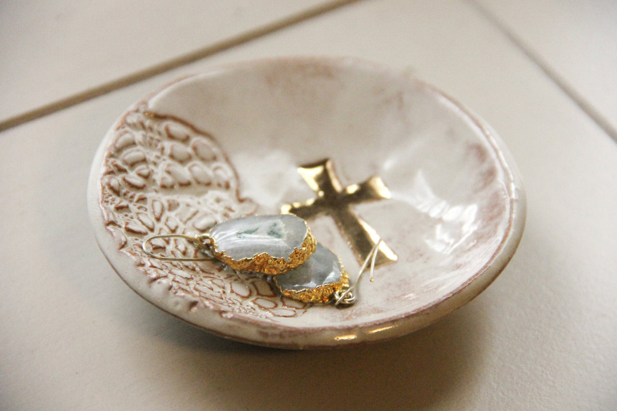 Gold Cross Ring Dish