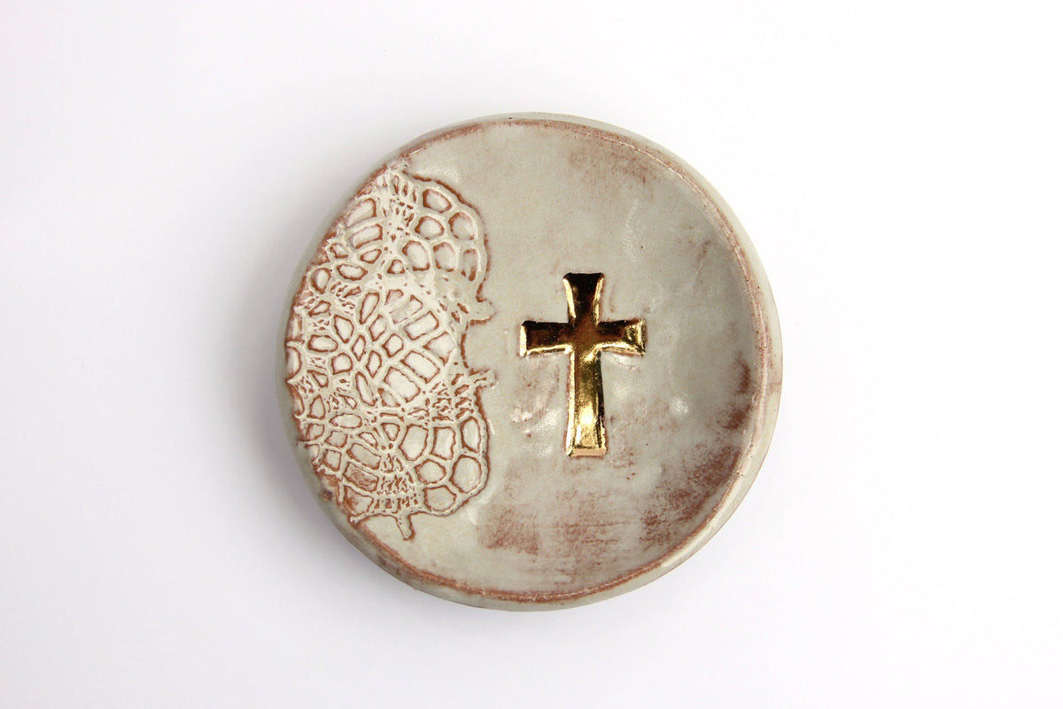 Gold Cross Ring Dish
