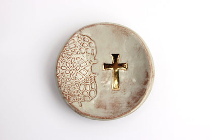 Gold Cross Ring Dish