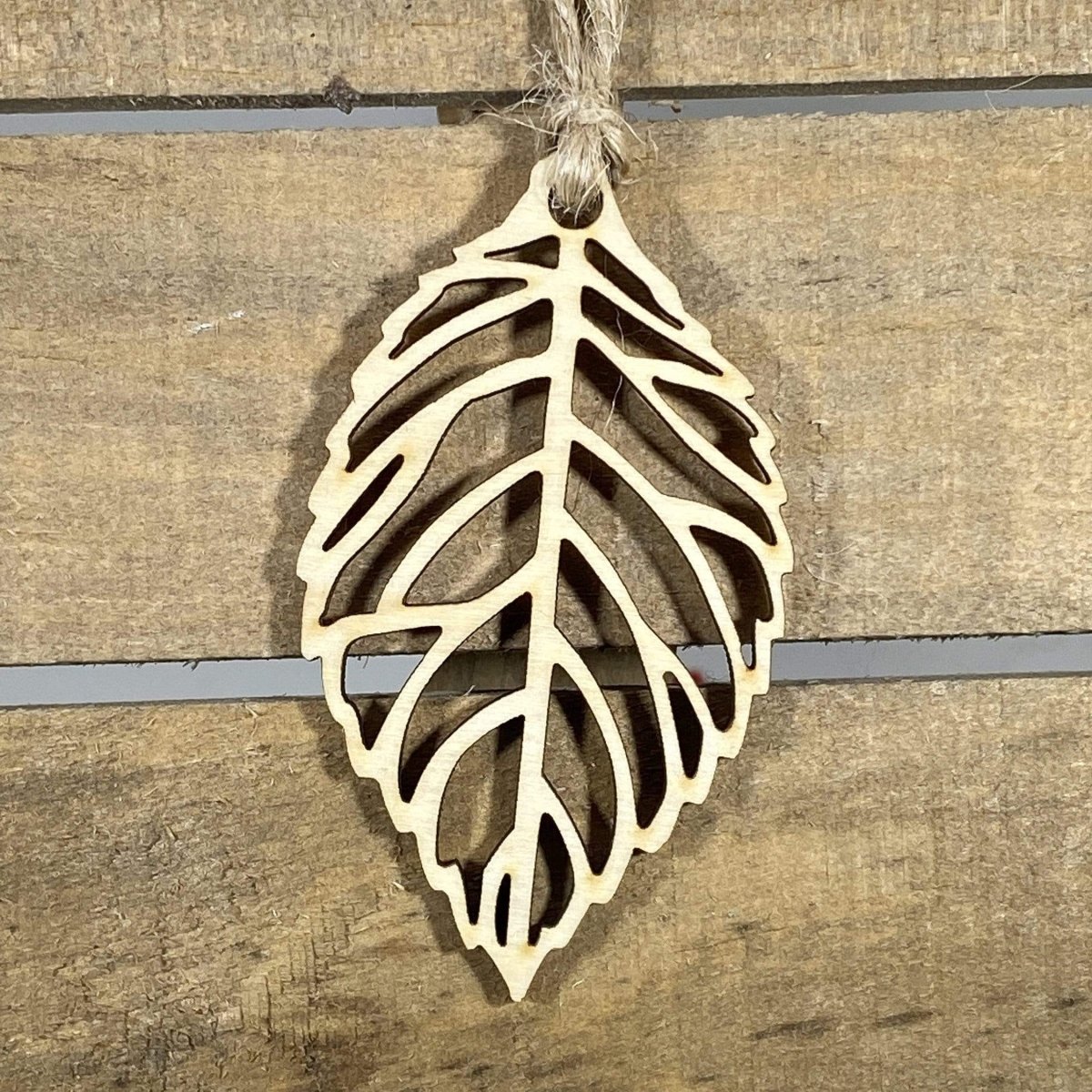 Cutout Leaf Wooden Christmas Ornament | Nature Holiday Decor