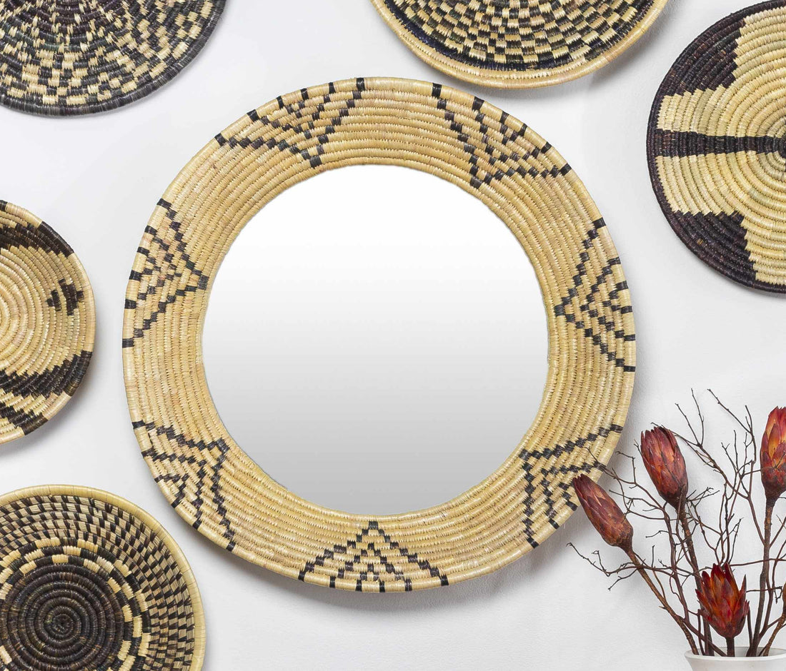 Ipilan Moonj Grass Starburst Round Mirror