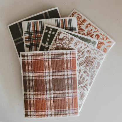 Fall Pattern Swedish Dishcloths - Set of 6