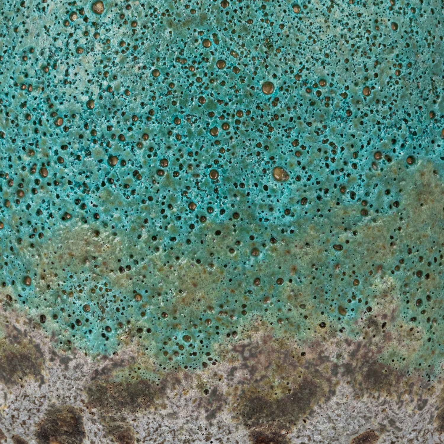 Green &amp; Teal Reactive Glaze Volcano Finish Stoneware Vases