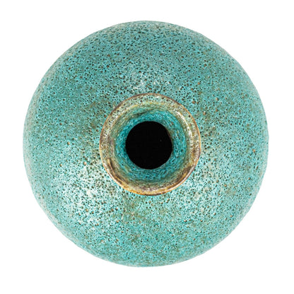 Green &amp; Teal Reactive Glaze Volcano Finish Stoneware Vases