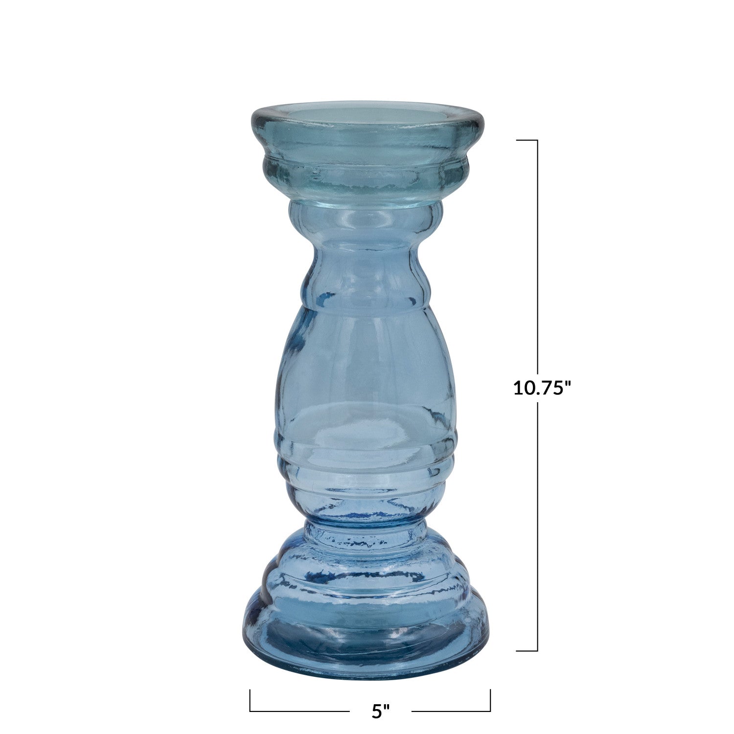 Blue Recycled Glass Candle Holders | 2 Sizes