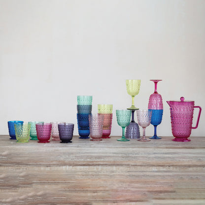 Acrylic Footed Hobnail Drinking Glass - 6 Colors