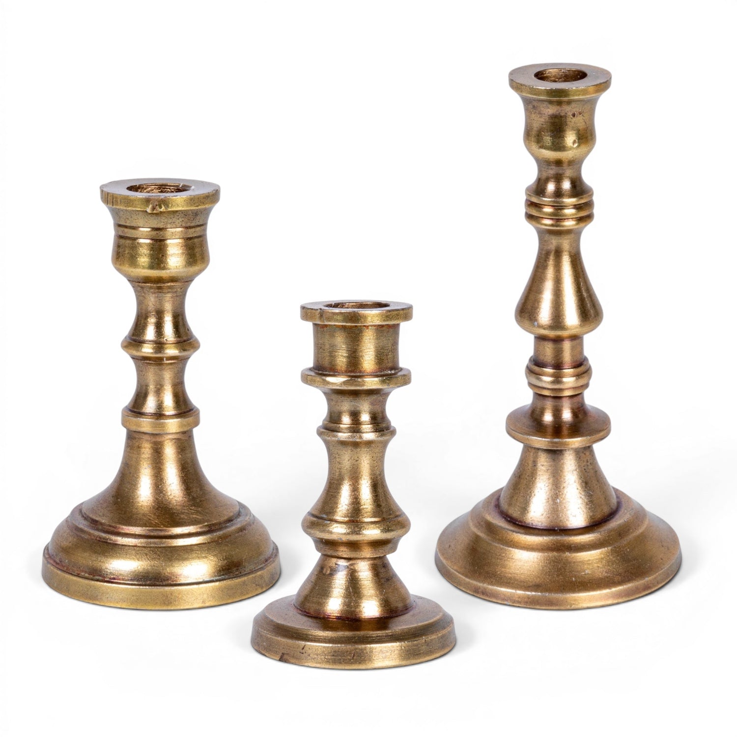 Antique Brass Mini Taper Candle Holders